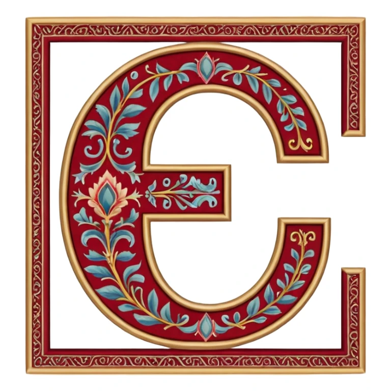  letter c made out of persian carpet texture sticker