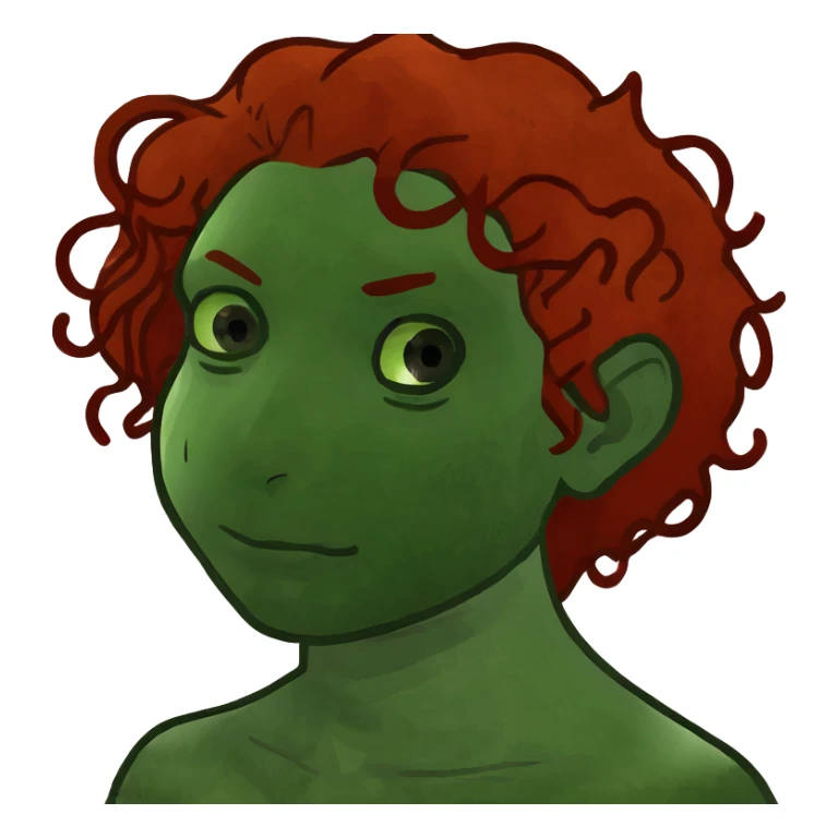 Plus size Brown girl with Red curly hair and Brown eyes  sticker