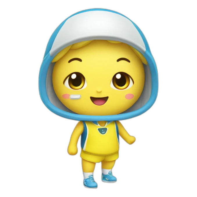 kawaii  banana in tennis uniform sticker