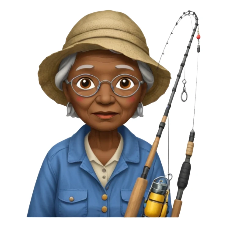 Fisher old woman black sticker