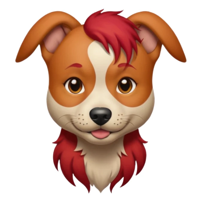 dog with tattoed face and red hair sticker