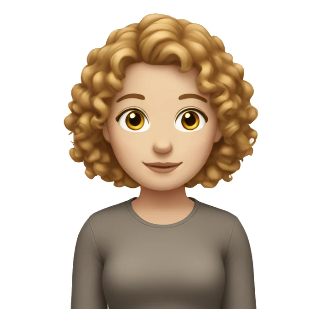 White Girl with a light brown curly hair  sticker