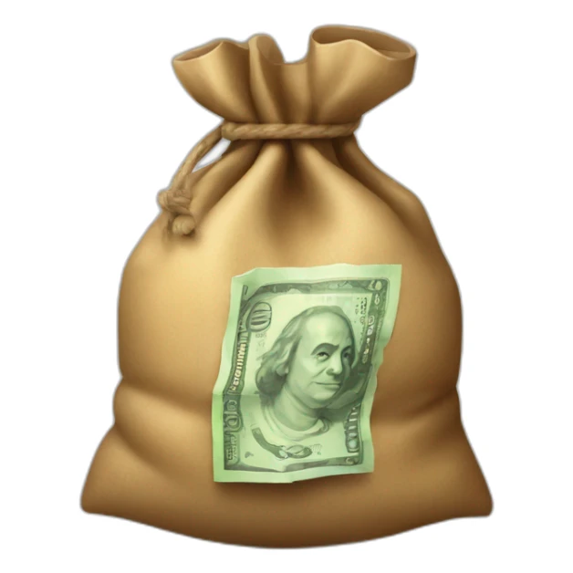 Bag of money that is in rupees sticker