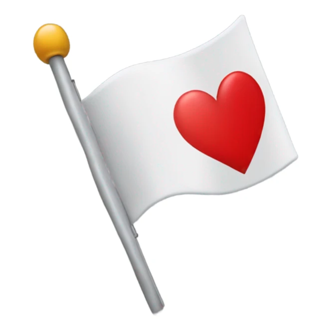 A flag but with just a red heart as a mast  sticker