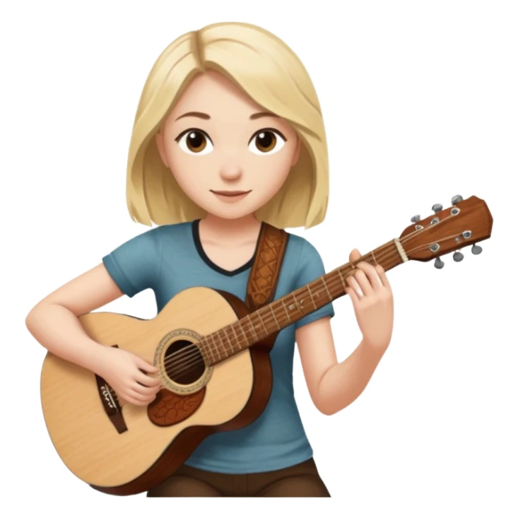 Emily Kinney playing acoustic guitar sticker