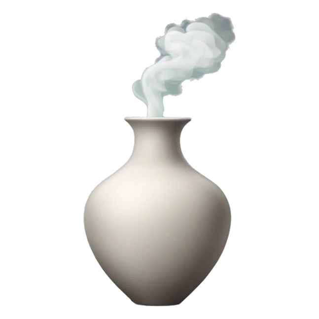 vase with smoke coming out of it's  sticker