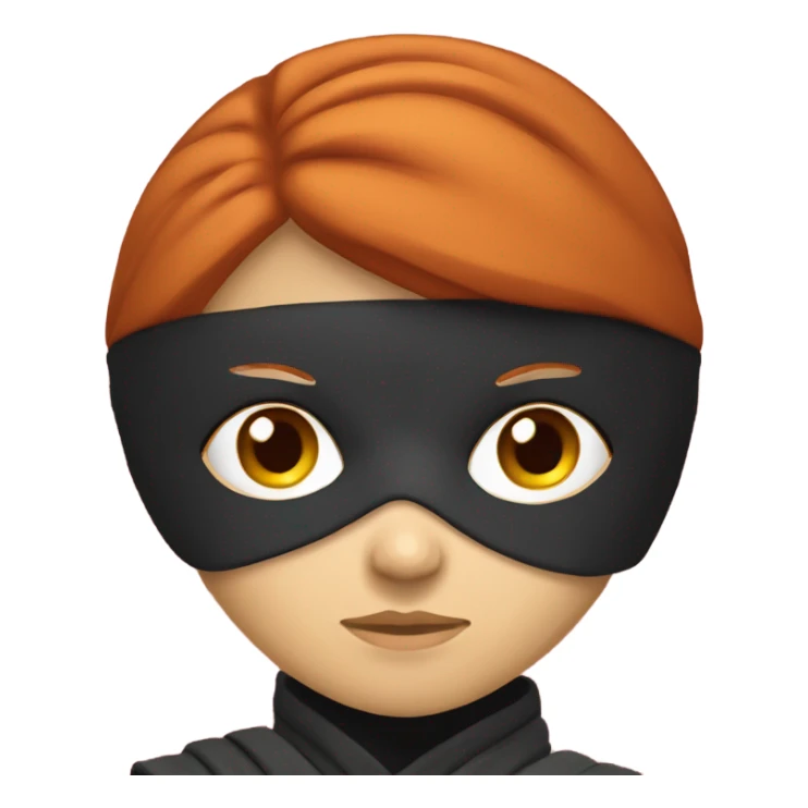 female caucasian red haired ninja with face covered sticker
