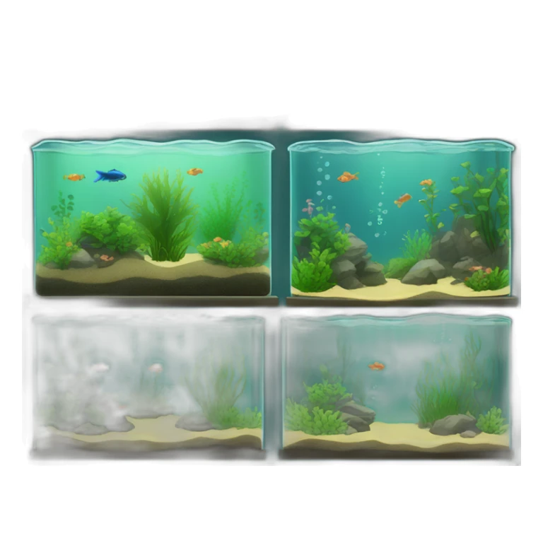aquascaping fish tank with aquatic plants sticker
