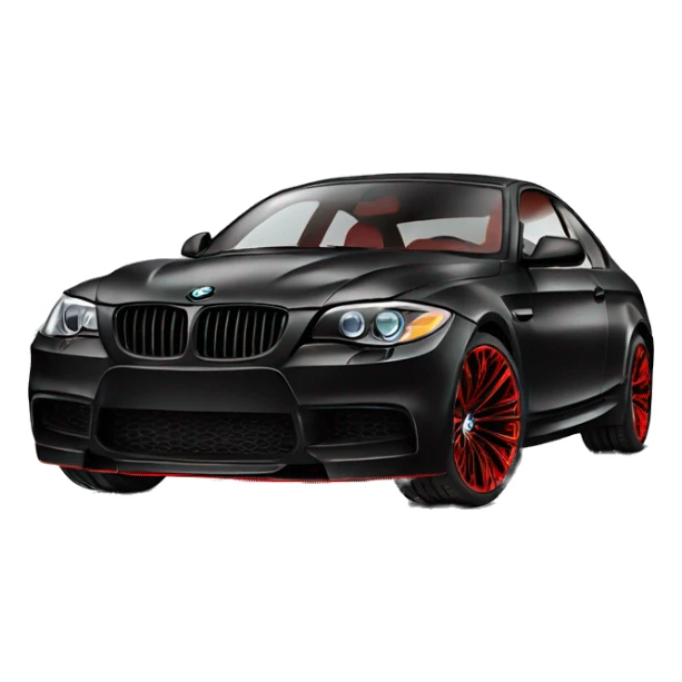 BMW luxury car all black red interior  sticker