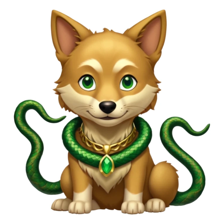 loki god of mischief as a dog. he as snakes.  dynamic pose sticker