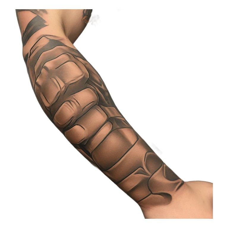 Flexing arm brown tattoo sleeve  sticker