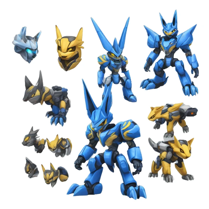 WereGarurumon-Lucario-Medabot-Mecha sticker