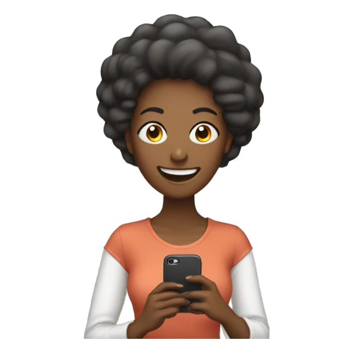 woman smiling and shwoing her phone sticker