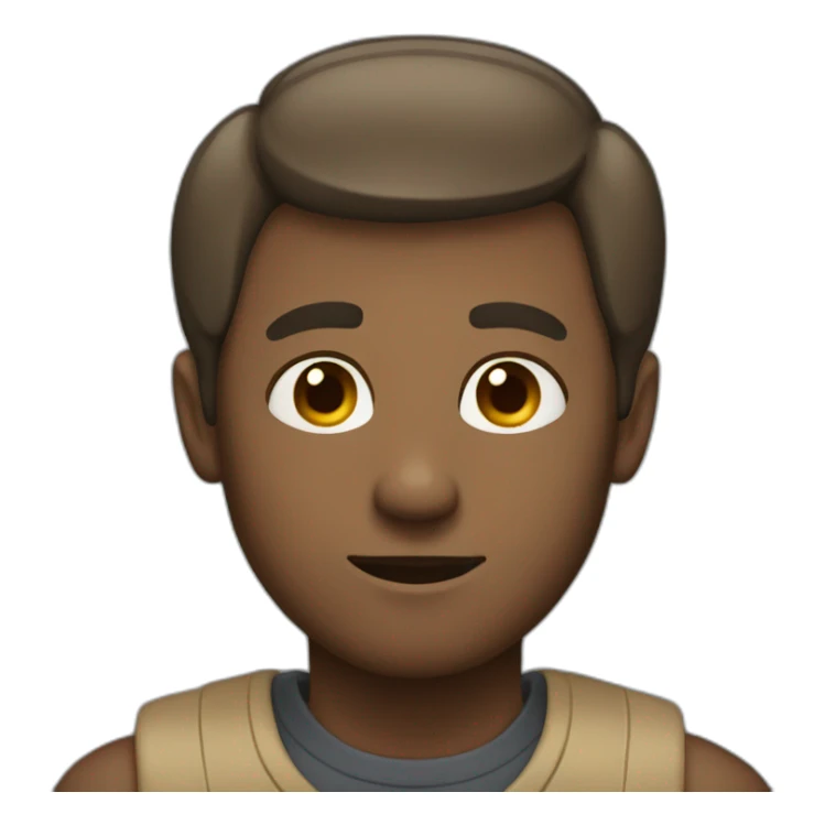 A man with light and slightly dark skin and small ears sticker