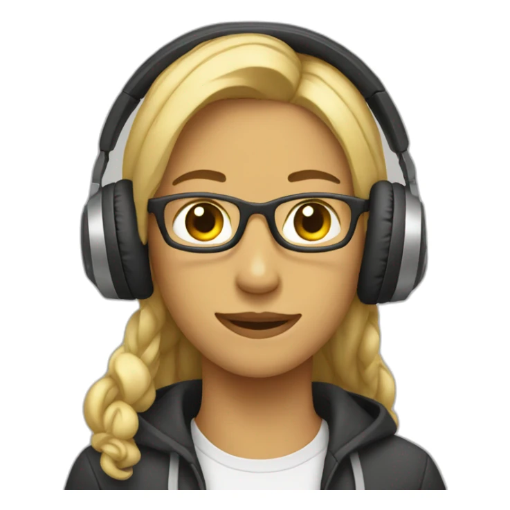 person with headphones sticker