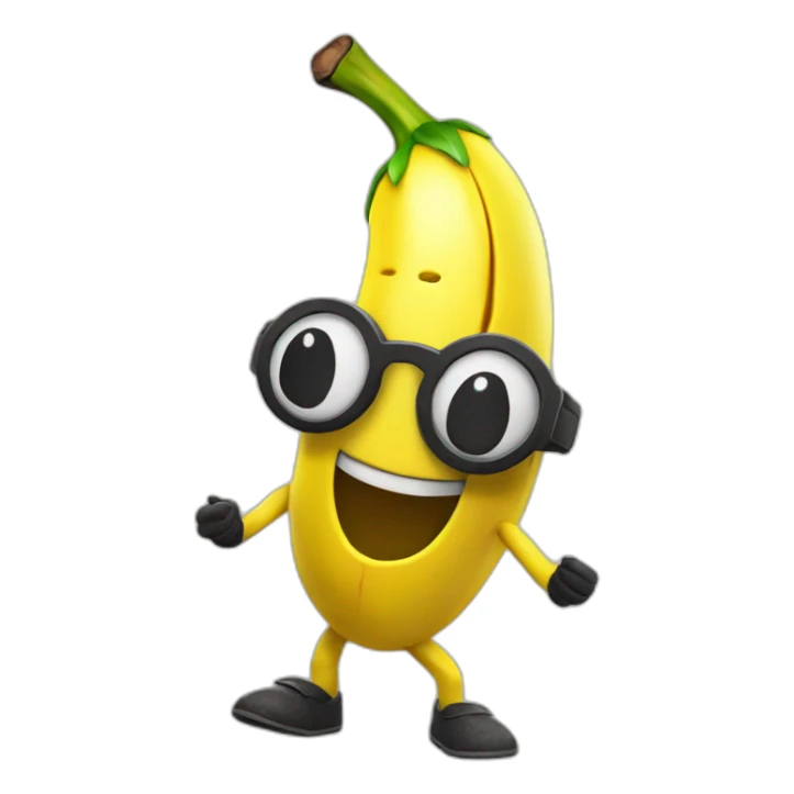 Peely from fortnite with an banana sticker