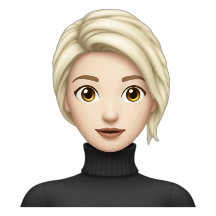 pale skin beatifull woman turtleneck sticker