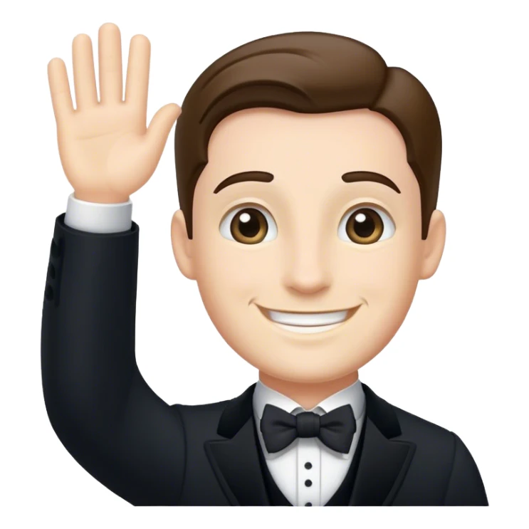 Butler, Front Pose, no body only face, waving sticker