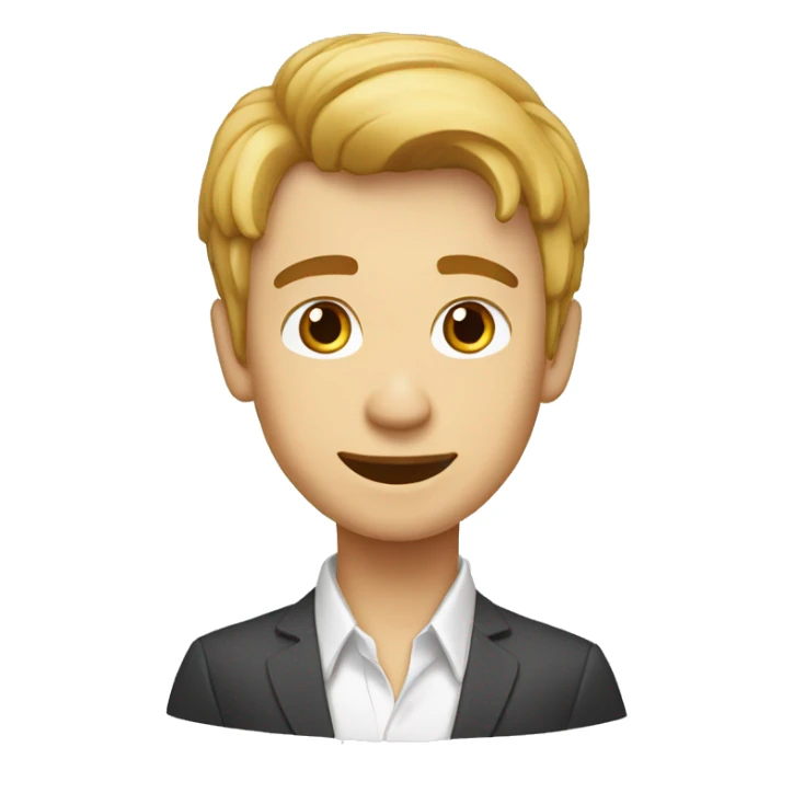 Chico medio moreno y medio rubio, blanco sticker