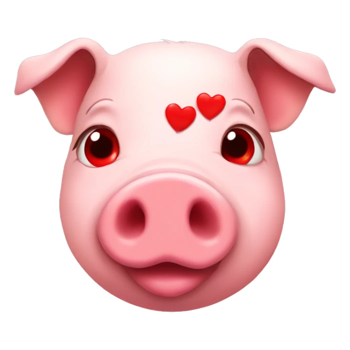 Pig with red hearts for eyes sticker