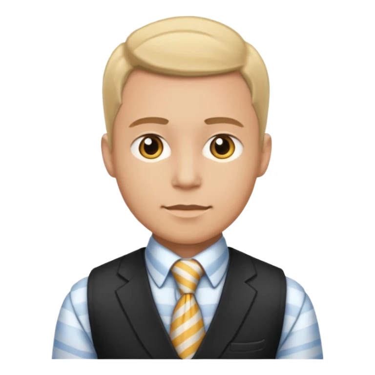 man in vest, striped tie sticker