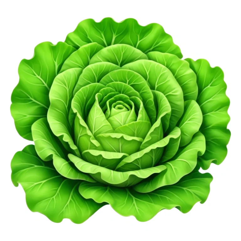 Cinematic crisp green lettuce, fresh and leafy, slightly curled edges, detailed textures, vibrant and refreshing, ultra-realistic and inviting. sticker