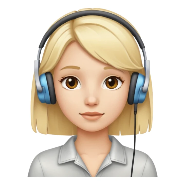 blonde girl with earphones sticker