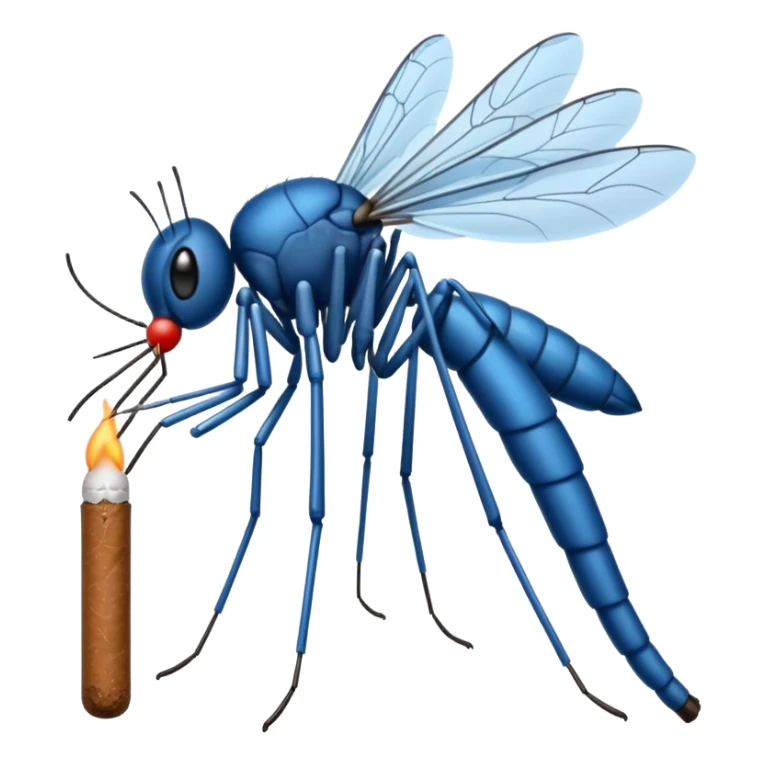 mosquito azul fumando un cigarro sticker