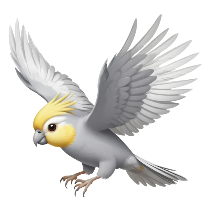 cockatiel bird flying happily sticker