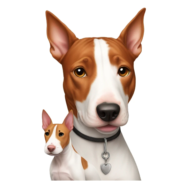 red headed girl with dog english bull terrier  sticker