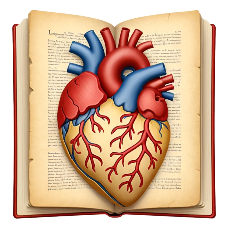 anatomy book with a flourish heart sticker