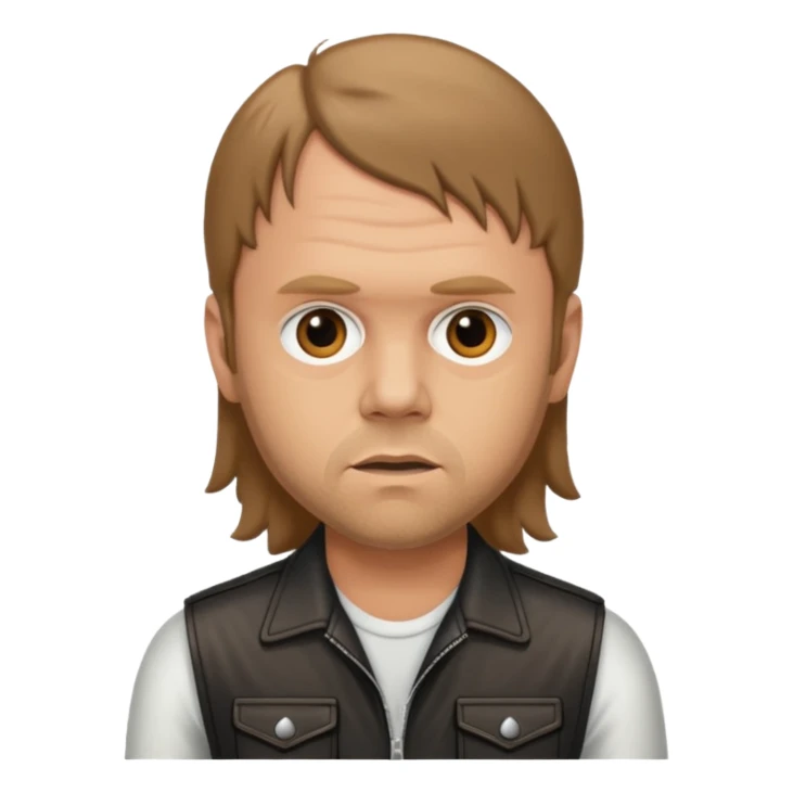 Lars ulrich in the 80s, (brown mullet, young) sticker