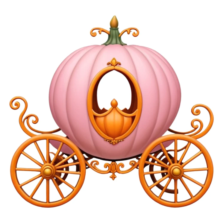 Conderella pumpkin carriage pastel pink orange sticker