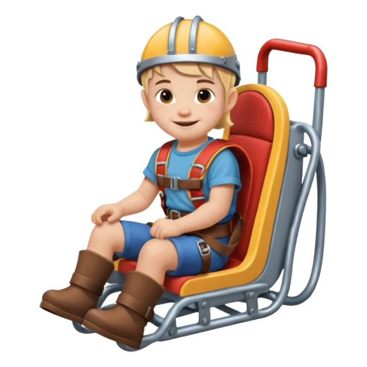 Icone un viking enfant qui sourie et qui est dans un roller coaster  sticker