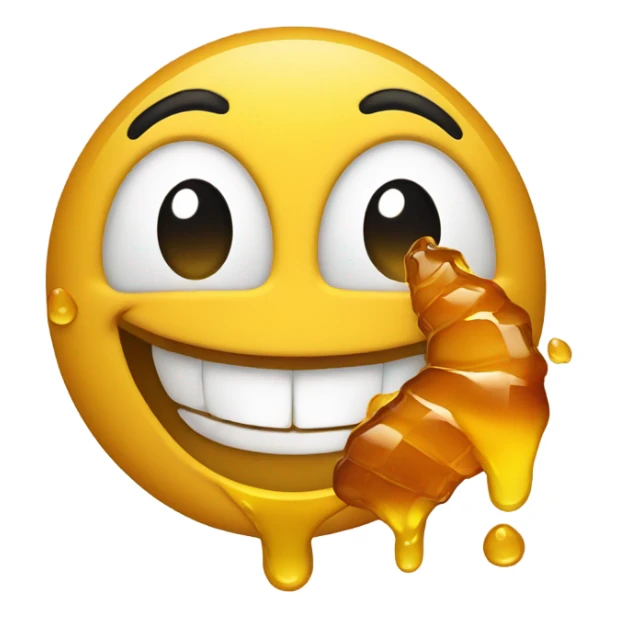 Smiling face with honey coming out of mouth sticker