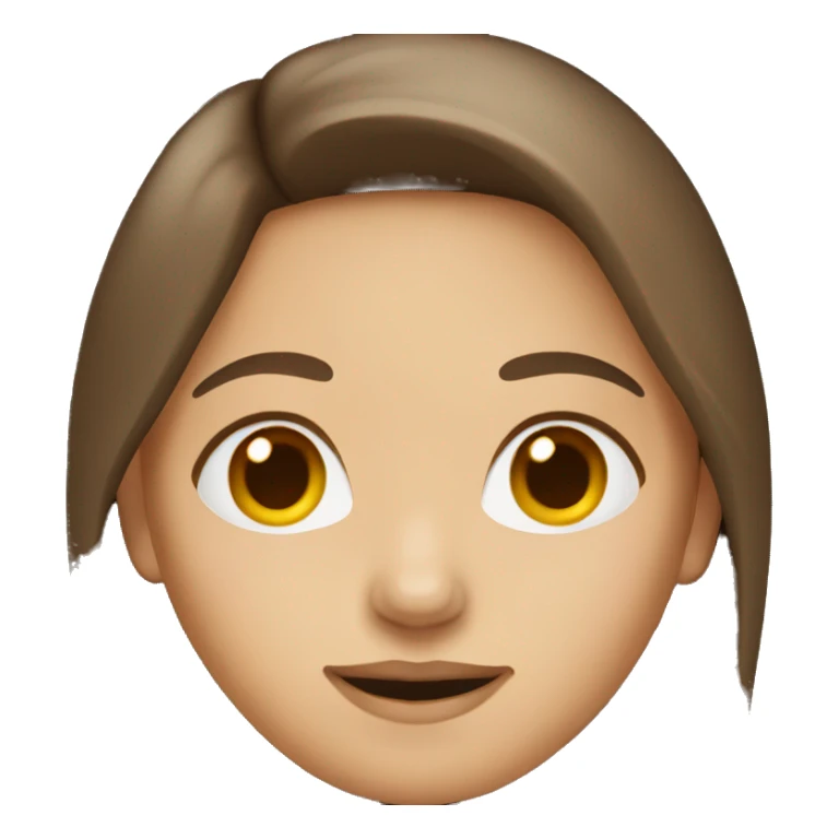 Woman with brown hair and middle part sticker