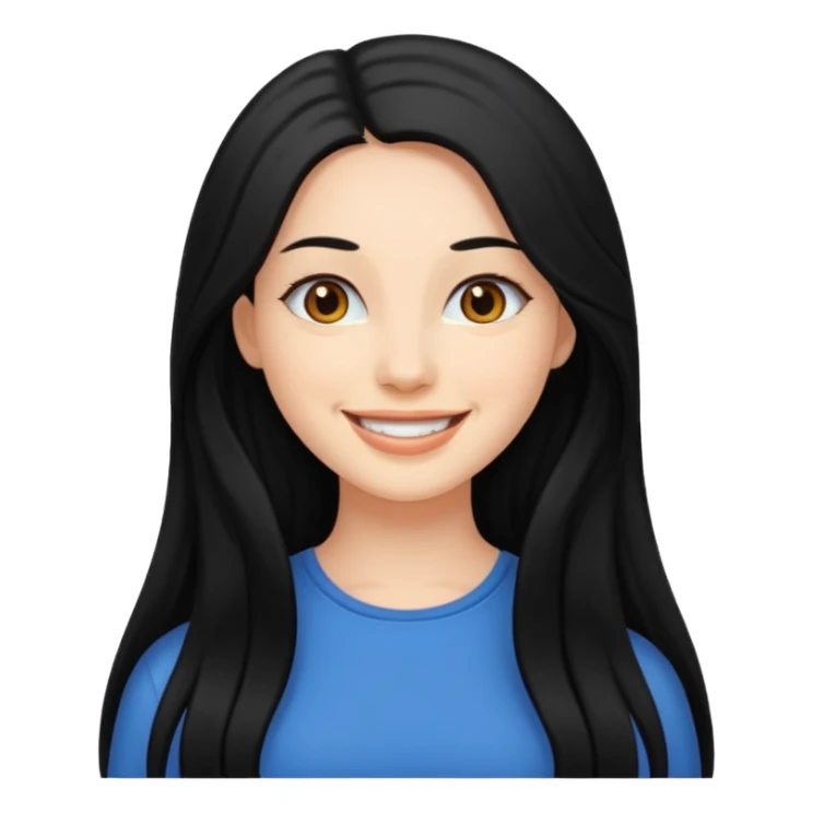 Beautiful woman with black long hair sticker