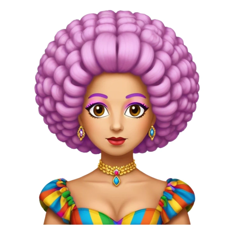 queen charlotte bridgerton with crazy wig afro american sticker