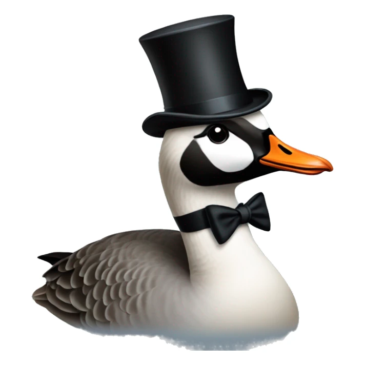 canadian goose with a top hat and monocle  sticker
