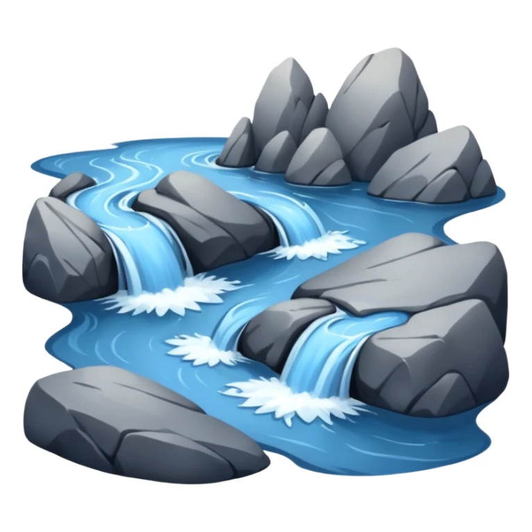 close-up of a wild river between two rocks sticker