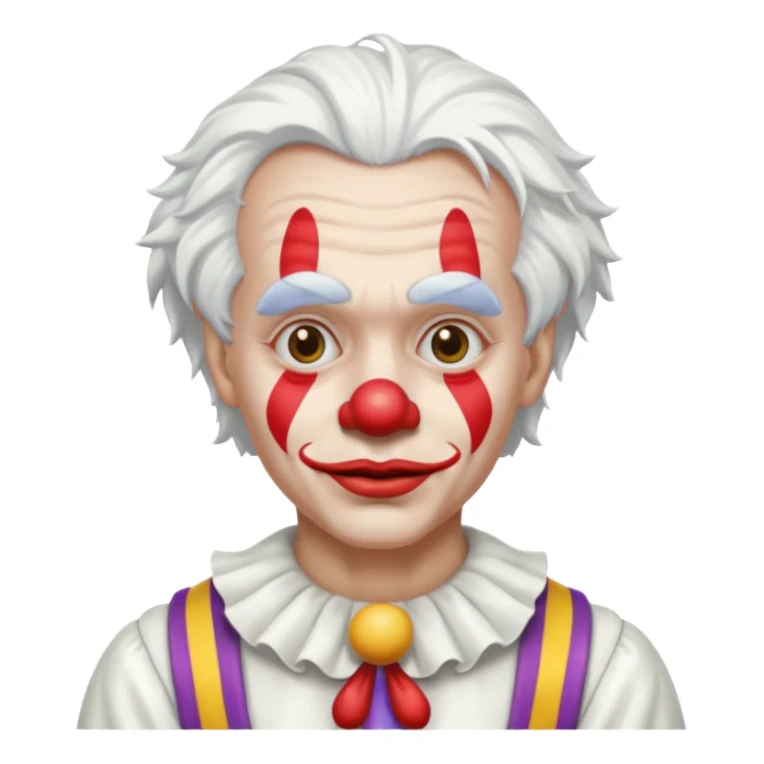 clown with white hair and white clothes sticker