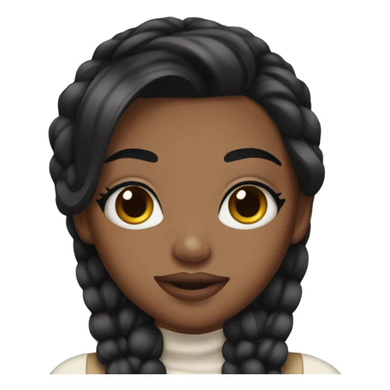 Black haired girl with full face of makeup  sticker