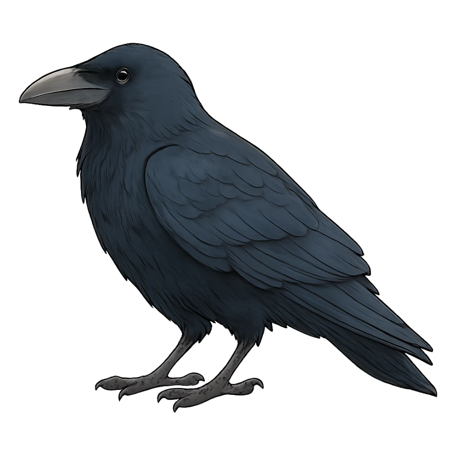 realistic ghibli style raven sticker
