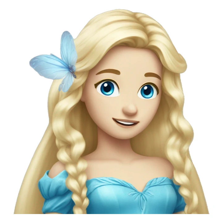 long blonde hair blue eyed fairy  sticker
