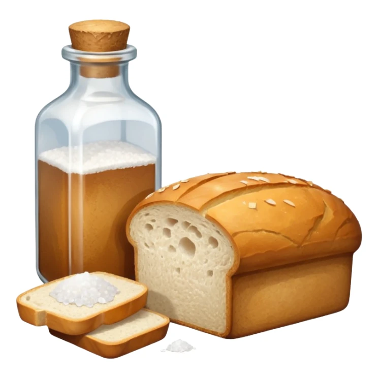 one simple a bottle of salt and a loaf of bread sticker