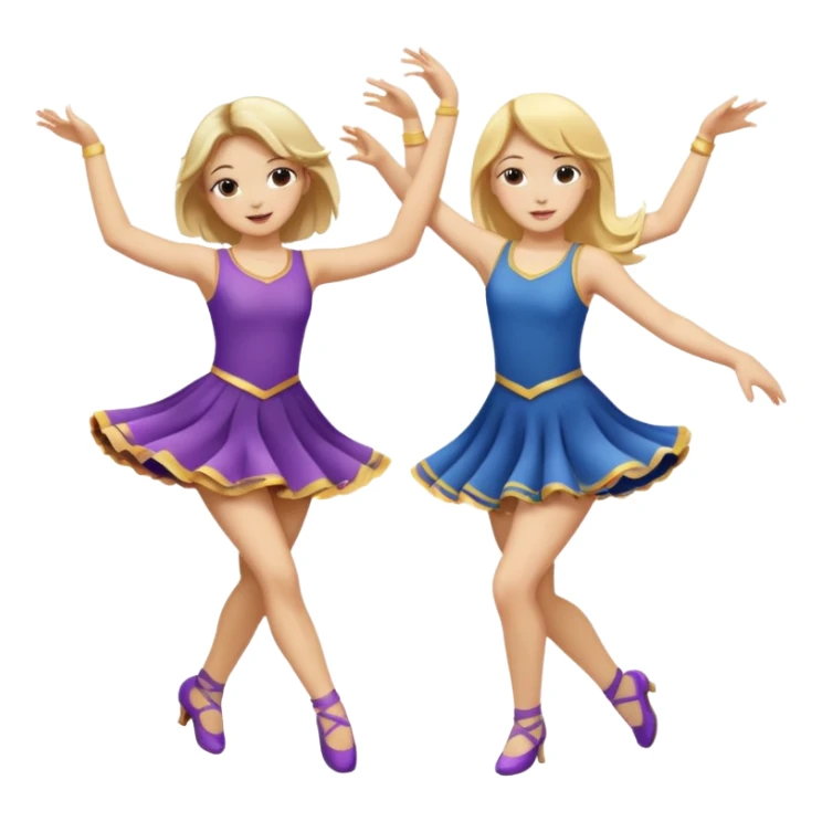 two girls dancing one is blond and one is brunette sticker