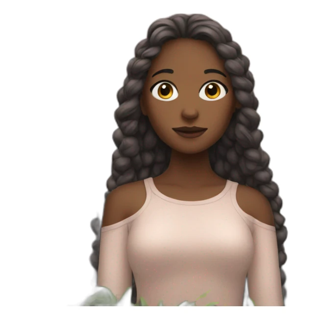 Girl as a nature art sticker