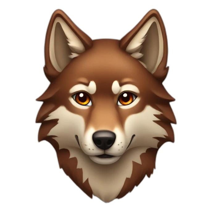Brown and red wolf sticker