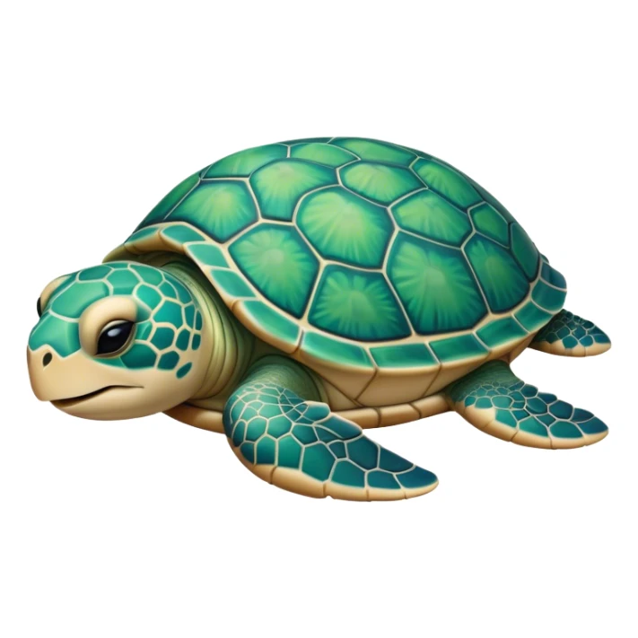 Meme-Worthy Cute Sleeping Sea Turtle Portrait Emoji, Head resting peacefully with a contented smile, showcasing a stately, patterned shell and a smooth, ancient body with eyes gently closed in serene slumber, Simplified yet adorably endearing features, highly detailed, glowing with a soft, drowsy oceanic light, high shine, relaxed and utterly lovable, stylized with an air of playful laziness, soft glowing outline, capturing the essence of a sleeping sea turtle that feels destined to become the next viral icon of adorable rest! sticker