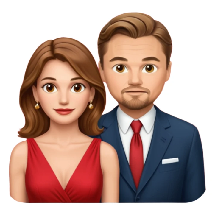 leonardo di caprio and Julia Roberts in a red dress sticker